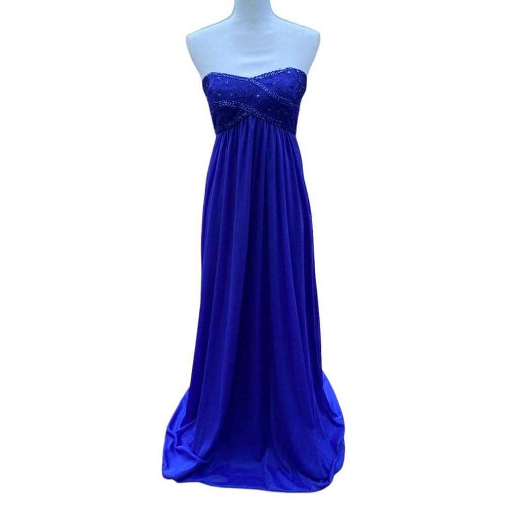 Onyx Nite Royal Blue Dress Sparkle Sequin Women's 4 Prom Dress